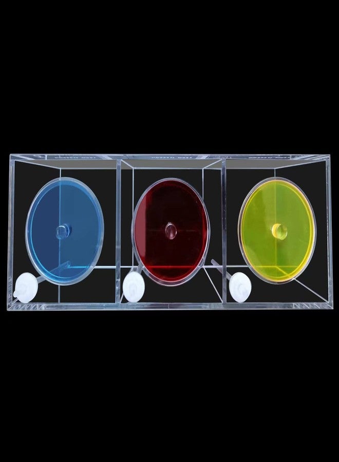 Saricho Liquid srorage Bucket Made of acryli,Reservoir dosing Container,Aquarium Air Pump Accessories,dosing Pump Liquid containers of Three-Grid(Total Capacity 4.5L/1.19gal Yellow red Blue lid) - Image 4